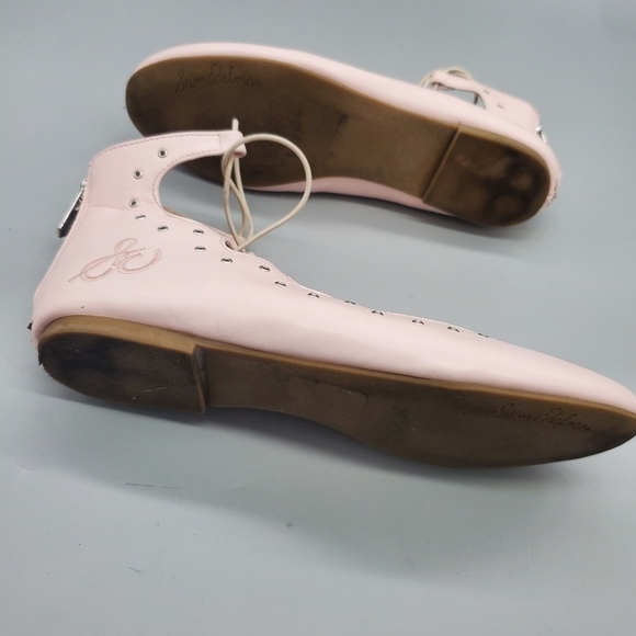 Sam Edelman Felicia Stella Eyelet Lace Up Flat Shoes Size 5 Girl Shoes - Picture 4 of 7